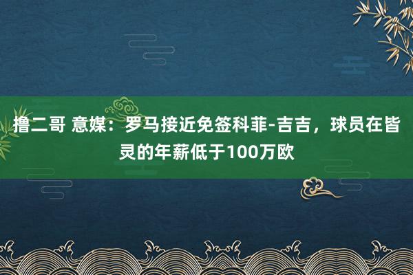 撸二哥 意媒：罗马接近免签科菲-吉吉，球员在皆灵的年薪低于100万欧
