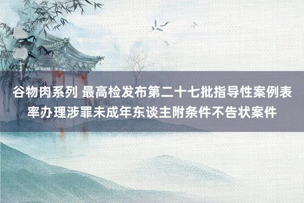 谷物肉系列 最高检发布第二十七批指导性案例表率办理涉罪未成年东谈主附条件不告状案件