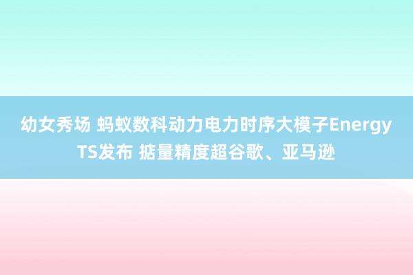 幼女秀场 蚂蚁数科动力电力时序大模子EnergyTS发布 掂量精度超谷歌、亚马逊