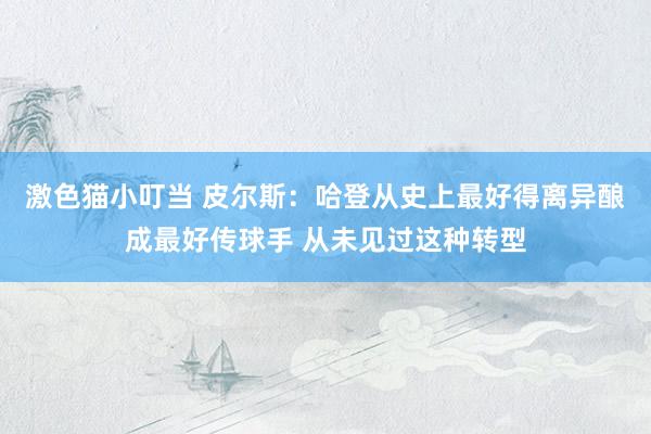 激色猫小叮当 皮尔斯：哈登从史上最好得离异酿成最好传球手 从未见过这种转型