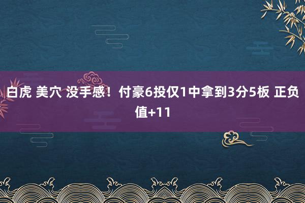 白虎 美穴 没手感！付豪6投仅1中拿到3分5板 正负值+11