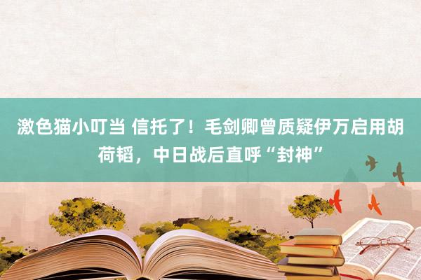 激色猫小叮当 信托了！毛剑卿曾质疑伊万启用胡荷韬，中日战后直呼“封神”
