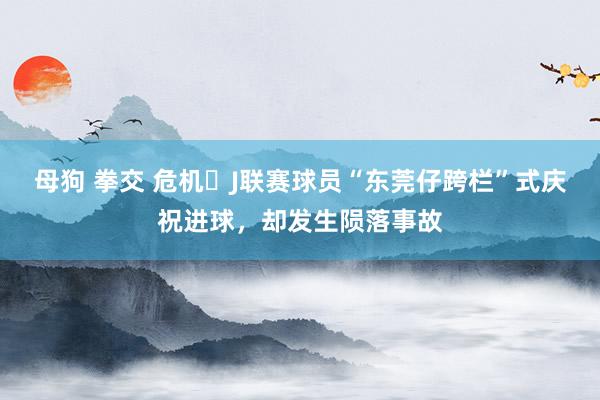 母狗 拳交 危机❗J联赛球员“东莞仔跨栏”式庆祝进球，却发生陨落事故