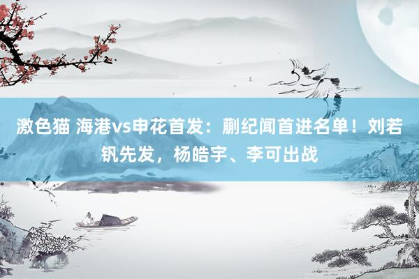 激色猫 海港vs申花首发：蒯纪闻首进名单！刘若钒先发，杨皓宇、李可出战